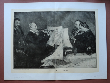 Kunst Druck Ferdinand Schmutzer 1890-1900 Das Joachim Quartett